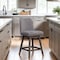 Armen Living Amalie Swivel Counter Stool in Gray Oak Wood Finish with Mocha Fabric 840254332058 - alternate 5